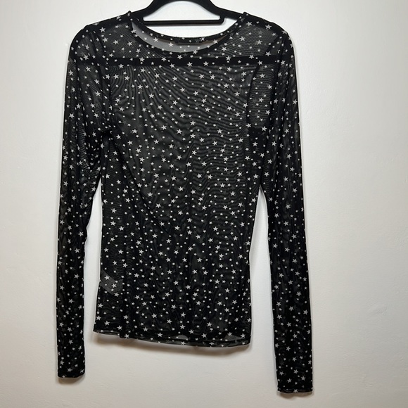 ZARA sheer star print long sleeved top size S - Picture 4 of 5